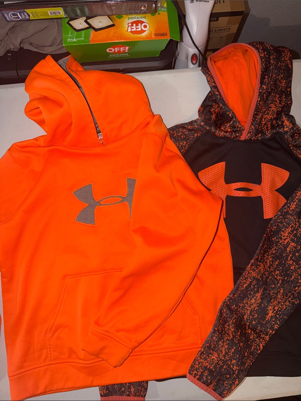 Under Armour Kids' Bright Orange & Black Logo Hoodies (2-Pack)
